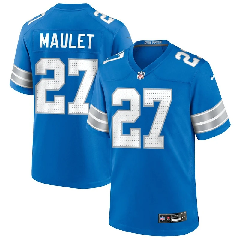 Arthur Maulet Men's Nike Blue Detroit Lions Custom Game Jersey