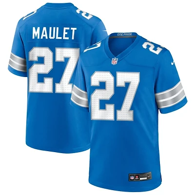 Arthur Maulet Men's Nike  Blue Detroit Lions Custom Game Jersey