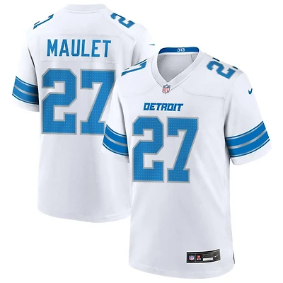 Arthur Maulet Men's Nike  White Detroit Lions Custom Game Jersey