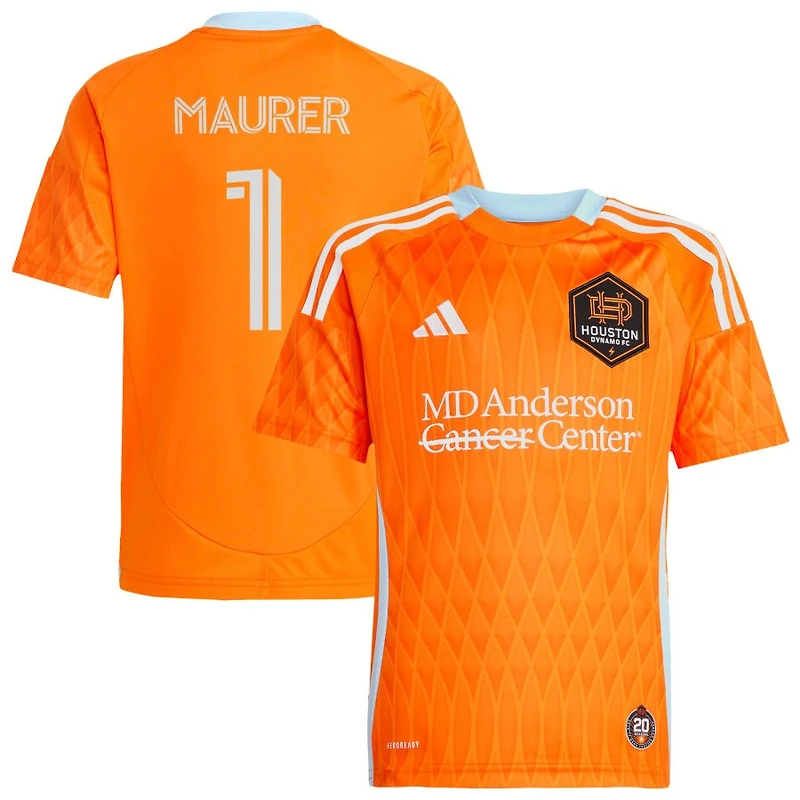 Jimmy Maurer Youth adidas Orange Houston Dynamo FC 2025 Season 20 Replica Custom Jersey