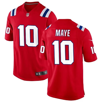 Drake Maye Men's Nike Red New England Patriots Alternate Custom Jersey