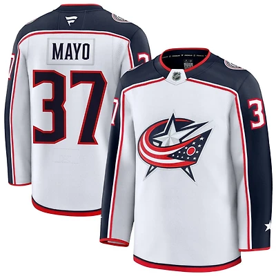 Dysin Mayo Men's Fanatics White Columbus Blue Jackets Away Premium Custom Jersey