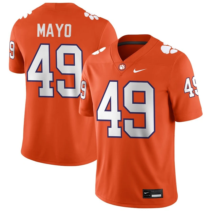 Darien Mayo Men's Nike Orange Clemson Tigers NIL Pick-A-Player Game Jersey