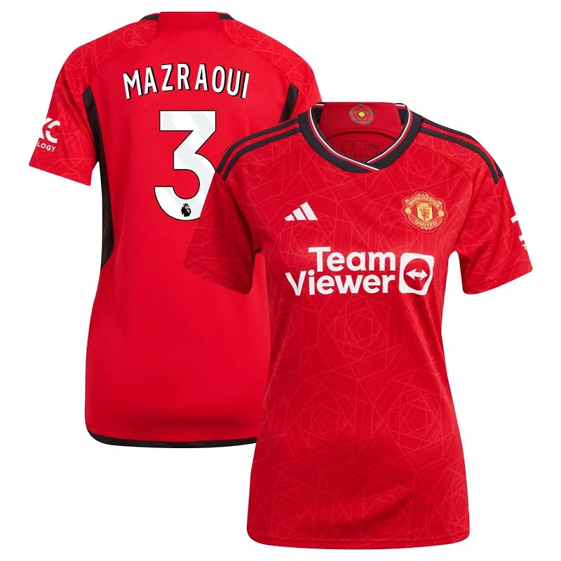 Noussair Mazraoui Women's adidas  Red Manchester United 2023/24 Home Replica Custom Jersey