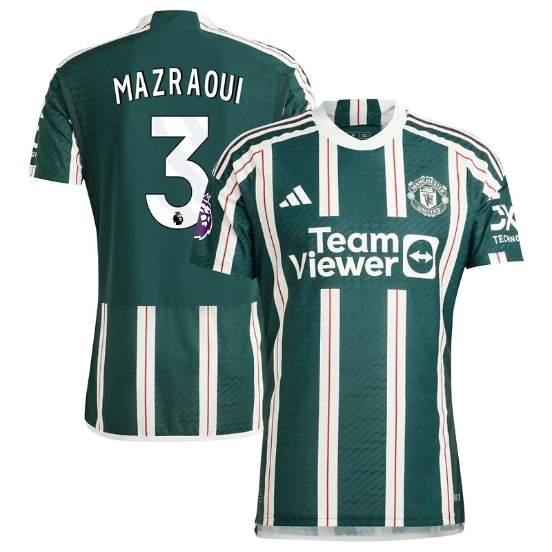 Noussair Mazraoui Men's adidas  Green Manchester United 2023/24 Away Authentic Custom Jersey