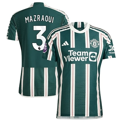 Noussair Mazraoui Men's adidas  Green Manchester United 2023/24 Away Authentic Custom Jersey