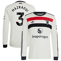 Noussair Mazraoui Men's adidas Originals  Cream Manchester United 2024/25 Third Custom Replica Long Sleeve Jersey