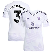 Noussair Mazraoui Women's adidas White Manchester United 2025/26 Away Replica Custom Jersey