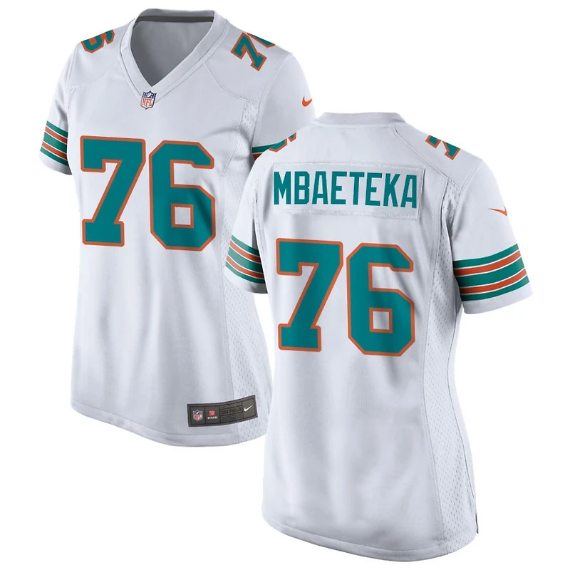 Roy Mbaeteka Women's Nike  White Miami Dolphins Alternate Custom Game Jersey