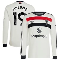 Bryan Mbeumo Men's adidas Originals  Cream Manchester United 2024/25 Third Custom Replica Long Sleeve Jersey