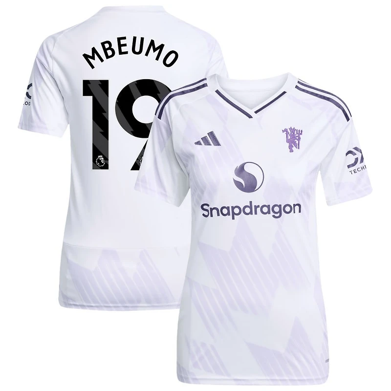 Bryan Mbeumo Women's adidas White Manchester United 2025/26 Away Replica Custom Jersey
