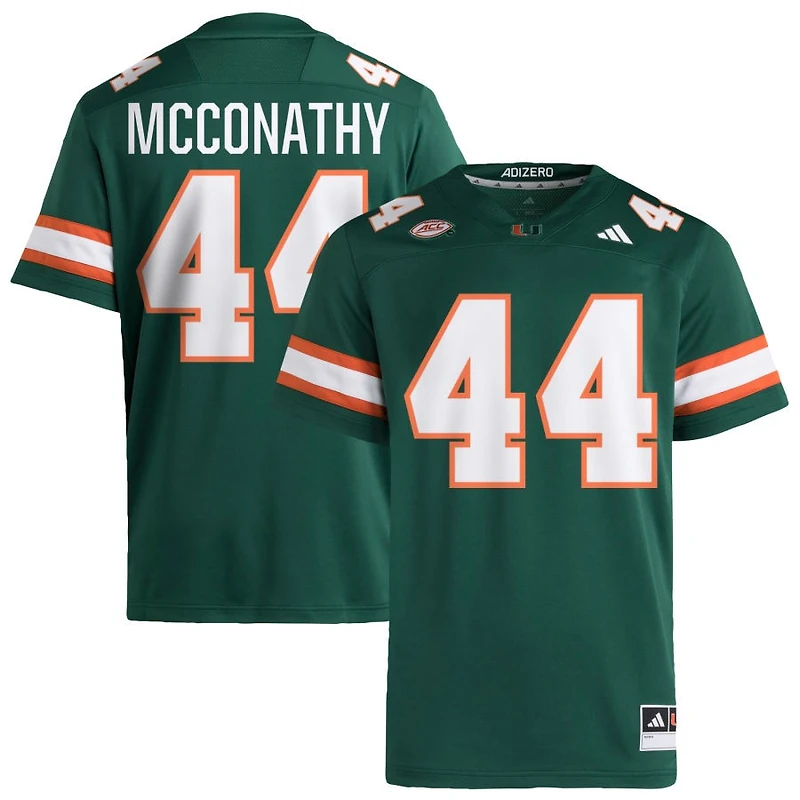 Cole McConathy Men's adidas Green Miami Hurricanes NIL Pick-A-Player Alternate Premier Football Jersey