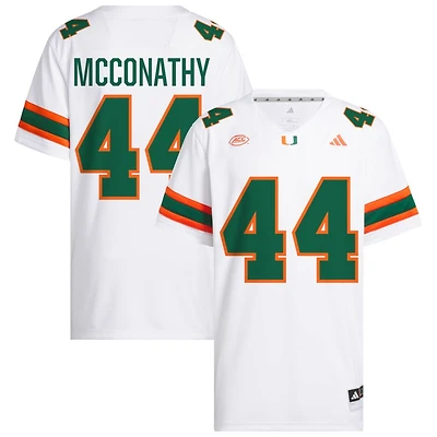 Cole McConathy Men's adidas White Miami Hurricanes NIL Pick-A-Player White Premier Football Jersey
