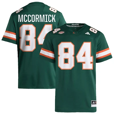 Cam McCormick Men's adidas  Green Miami Hurricanes NIL Pick-A-Player Alternate Premier Football Jersey