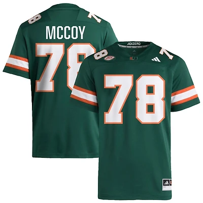 Matthew McCoy Men's adidas Green Miami Hurricanes NIL Pick-A-Player Alternate Premier Football Jersey