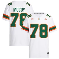 Matthew McCoy Men's adidas  White Miami Hurricanes NIL Pick-A-Player White Premier Football Jersey