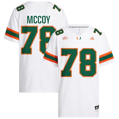 Matthew McCoy Men's adidas  White Miami Hurricanes NIL Pick-A-Player White Premier Football Jersey