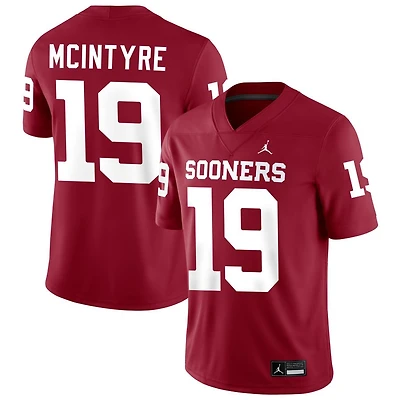 Kade McIntyre Men's Jordan Brand Crimson Oklahoma Sooners NIL Pick-A-Player Football Replica Jersey
