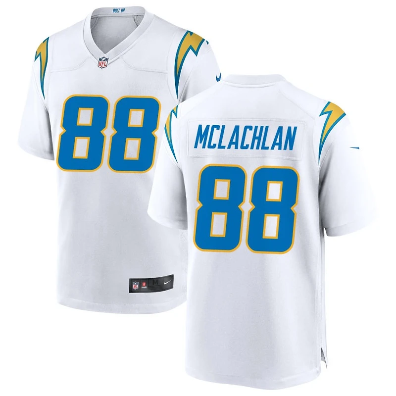 Tanner McLachlan Men's Nike White Los Angeles Chargers Custom Game Jersey