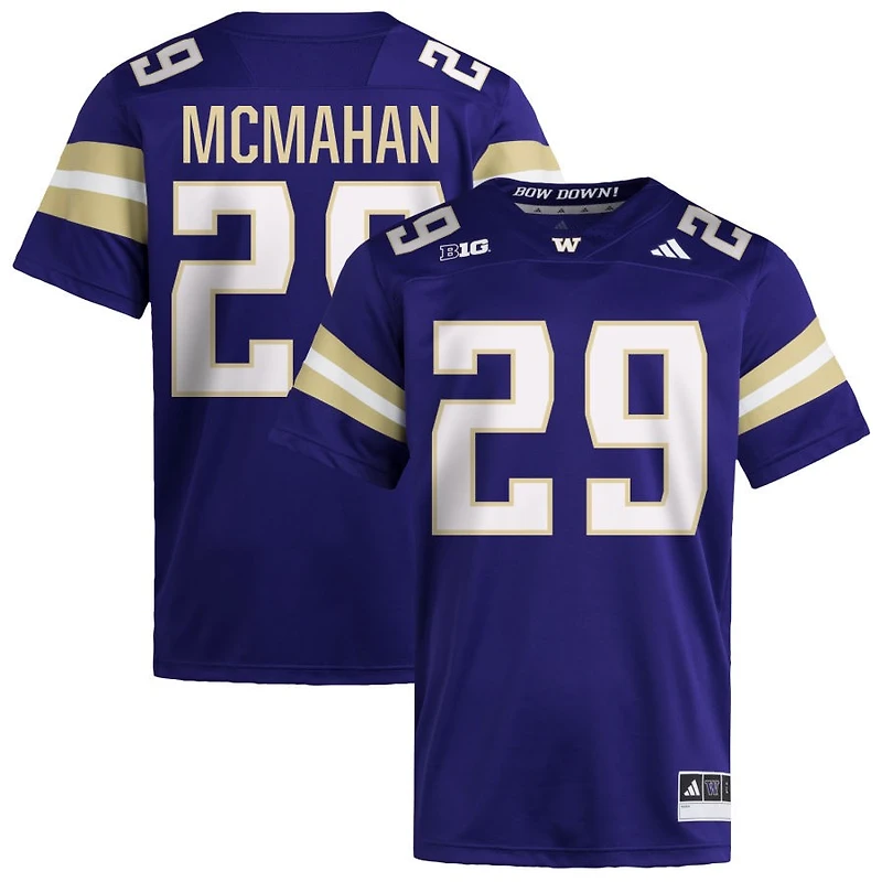 Julian McMahan Men's adidas  Purple Washington Huskies NIL Pick-A-Player Home Premier Football Jersey