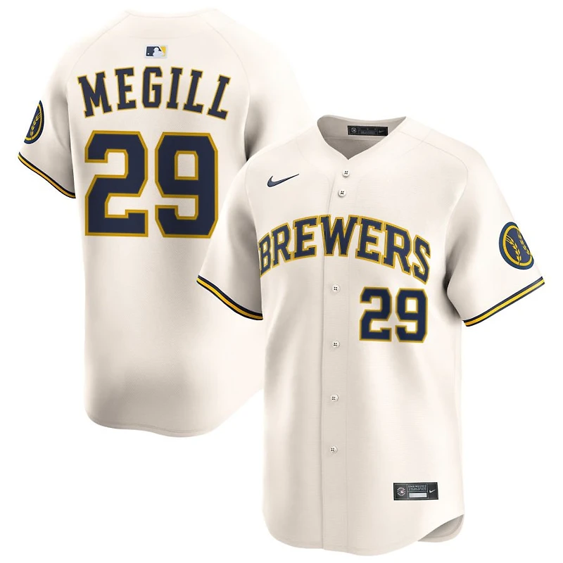 Trevor Megill Men's Nike Cream Milwaukee Brewers Home Limited Custom Jersey