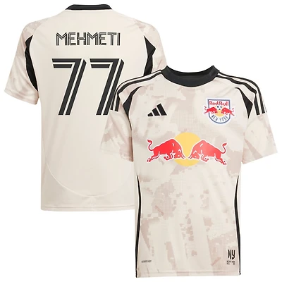 Adri Mehmeti Youth adidas  Tan New York Red Bulls 2025 Stone Kit Replica Custom Jersey