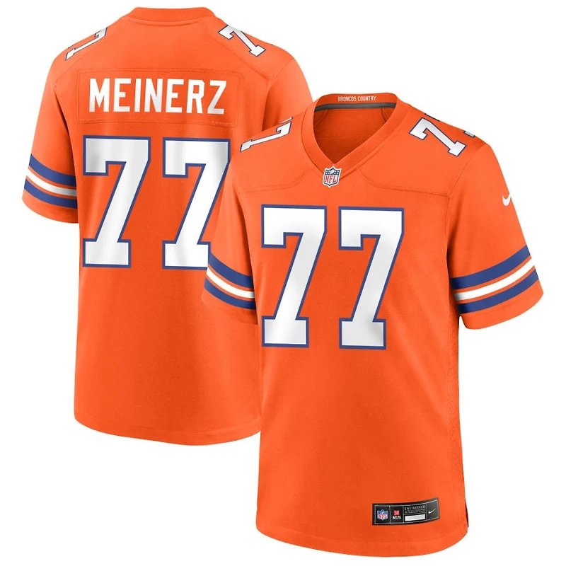Quinn Meinerz Men's Nike Orange Denver Broncos Mile High Collection 1977 Throwback Custom Game Jersey