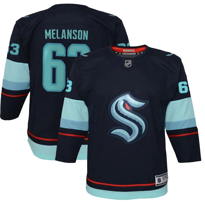 Jacob Melanson Youth Navy Seattle Kraken Home Premier Custom Jersey