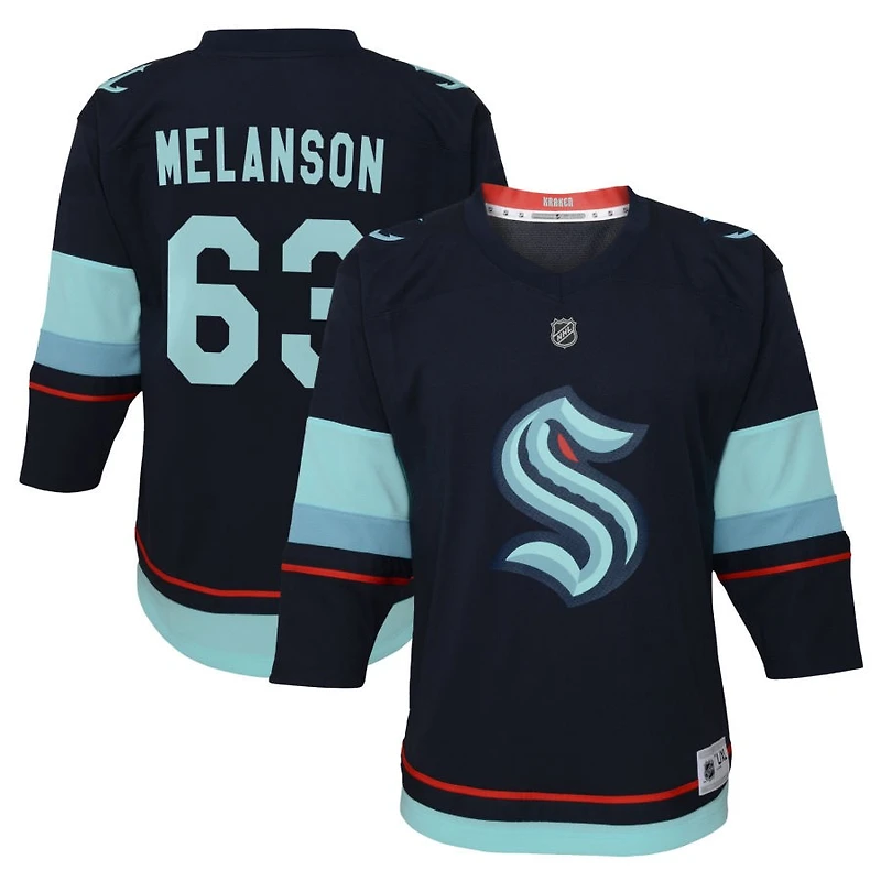 Jacob Melanson Youth Navy Seattle Kraken Home Replica Custom Jersey
