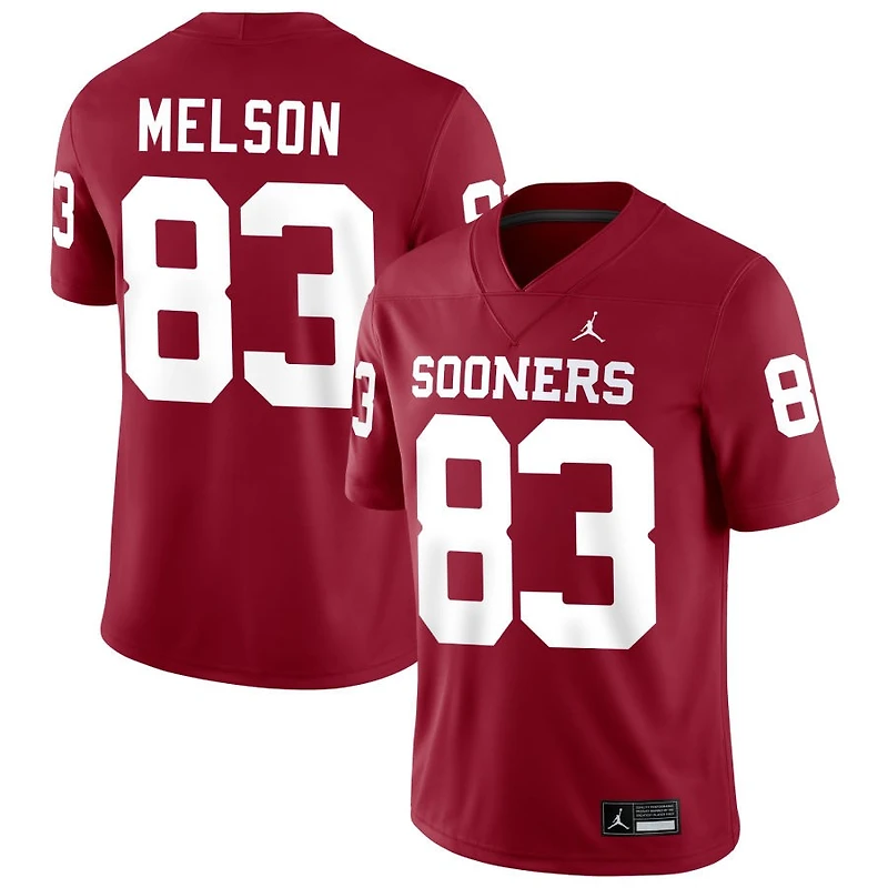 Major Melson Men's Jordan Brand Crimson Oklahoma Sooners NIL Pick-A-Player Football Replica Jersey