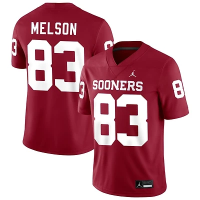 Major Melson Men's Jordan Brand Crimson Oklahoma Sooners NIL Pick-A-Player Football Replica Jersey