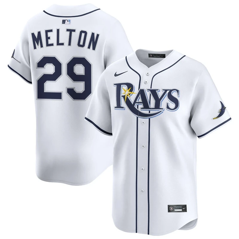 Jacob Melton Men's Nike White Tampa Bay Rays Home Limited Custom Jersey