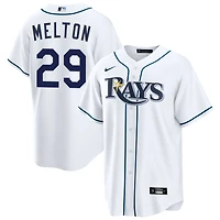 Jacob Melton Men's Nike  White Tampa Bay Rays Home Custom Replica Jersey