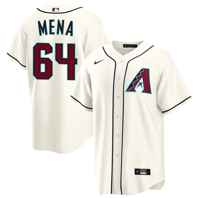 Cristian Mena Men's Nike Cream Arizona Diamondbacks Home Custom Replica Jersey