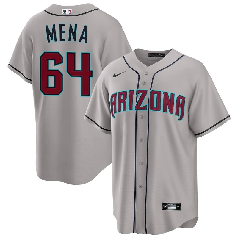Cristian Mena Men's Nike Gray Arizona Diamondbacks Road Custom Replica Jersey