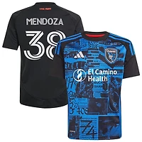 Edwyn Mendoza Youth adidas  Black San Jose Earthquakes 2025 Headliner Replica Custom Jersey
