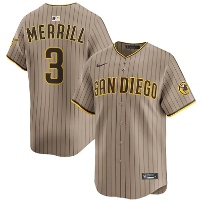 Jackson Merrill Men's Nike Sand San Diego Padres Alternate Limited Custom Jersey