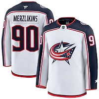 Elvis Merzlikins Men's Fanatics White Columbus Blue Jackets Away Premium Custom Jersey