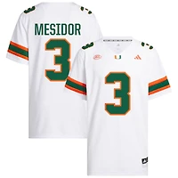 Akheem Mesidor Men's adidas  White Miami Hurricanes NIL Pick-A-Player White Premier Football Jersey
