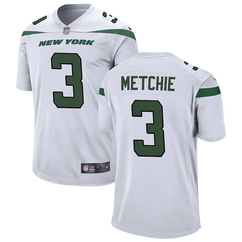 John Metchie Men's Nike White New York Jets Custom Game Jersey