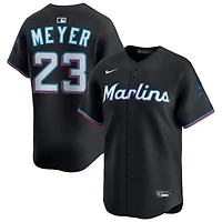 Max Meyer Men's Nike Black Miami Marlins Alternate Limited Custom Jersey