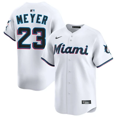 Max Meyer Youth Nike  White Miami Marlins Home Custom Limited Jersey