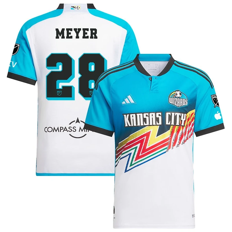 Wyatt Meyer Men's adidas White Sporting Kansas City 2024 Archive Custom Authentic Jersey