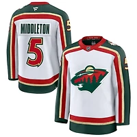 Jake Middleton Men's Fanatics  White Minnesota Wild 25th Anniversary Premium Custom Jersey