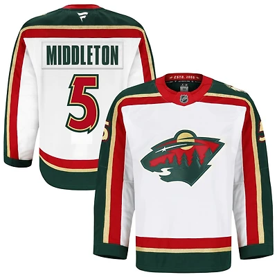 Jake Middleton Men's Fanatics White Minnesota Wild 25th Anniversary Authentic Pro Custom Jersey