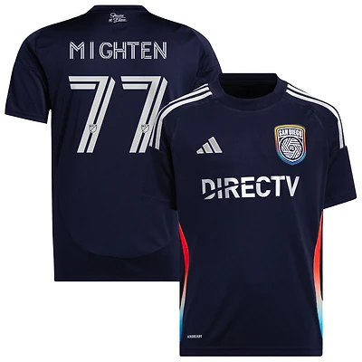 Alex Mighten Youth adidas  Navy San Diego FC 2025 State of Flow Replica Custom Jersey