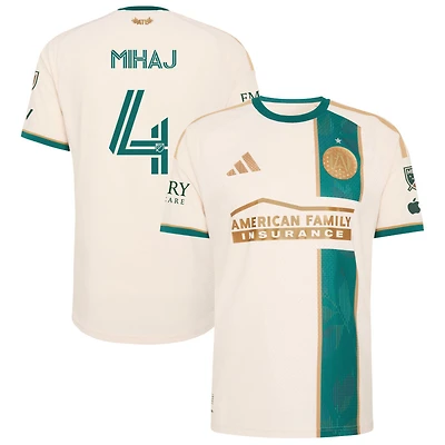 Enea Mihaj Men's adidas Tan Atlanta United FC 2026 Spirit Of '96 On-Field Authentic Patch Custom Jersey