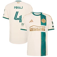 Enea Mihaj Men's adidas Tan Atlanta United FC 2026 Spirit Of '96 On-Field Authentic Patch Custom Jersey