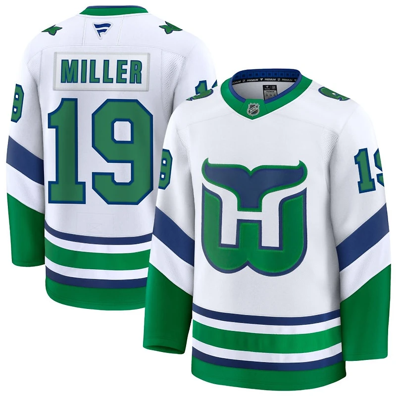 K'Andre Miller Men's Fanatics White Carolina Hurricanes Throwback Premium Custom Jersey
