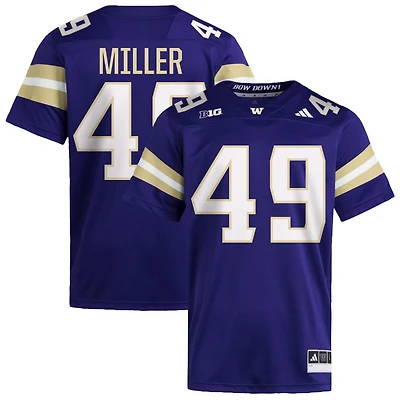 Griffin Miller Men's adidas  Purple Washington Huskies NIL Pick-A-Player Home Premier Football Jersey